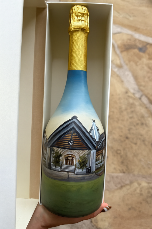 Custom Painted Wine Bottle