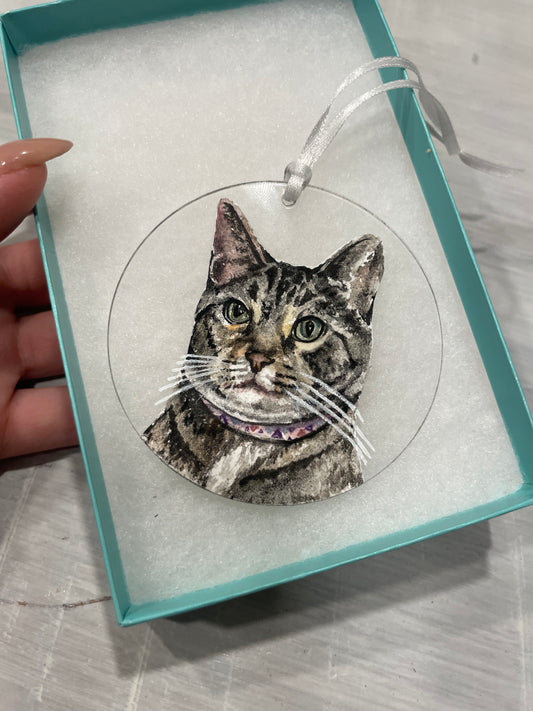 Hand Painted Cat Ornament